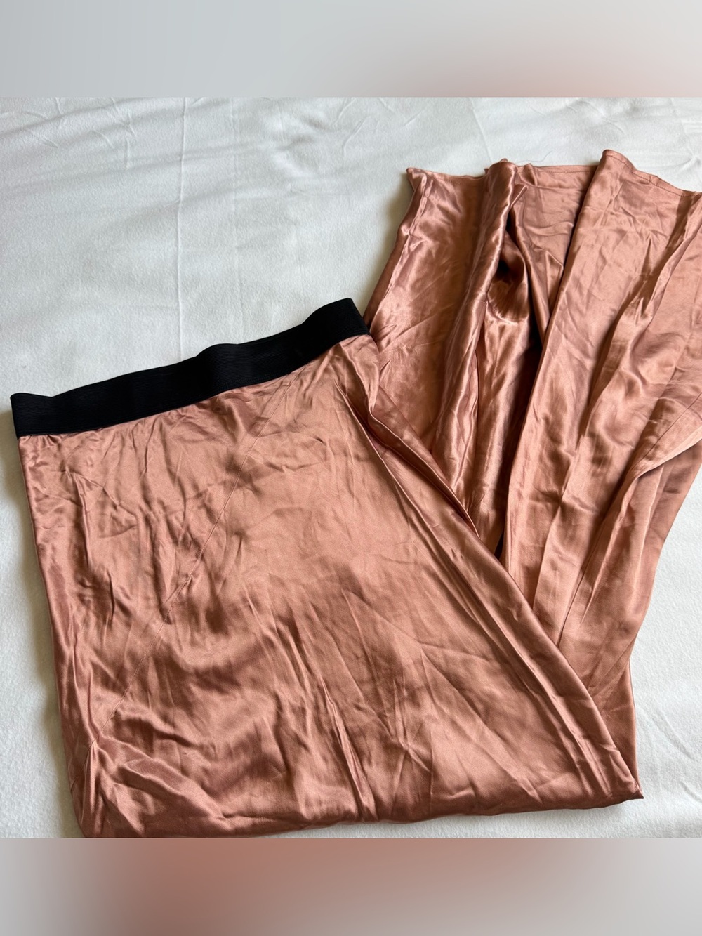 Enza Costa Satin Skirt in Dusty Rose with Mermaid Tail